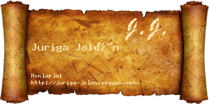 Juriga Jolán névjegykártya